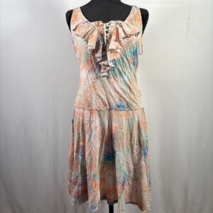 Lauren Ralph Lauren Drop Waist Boho Dress Sz Medium Paisley Fairy Festival Party